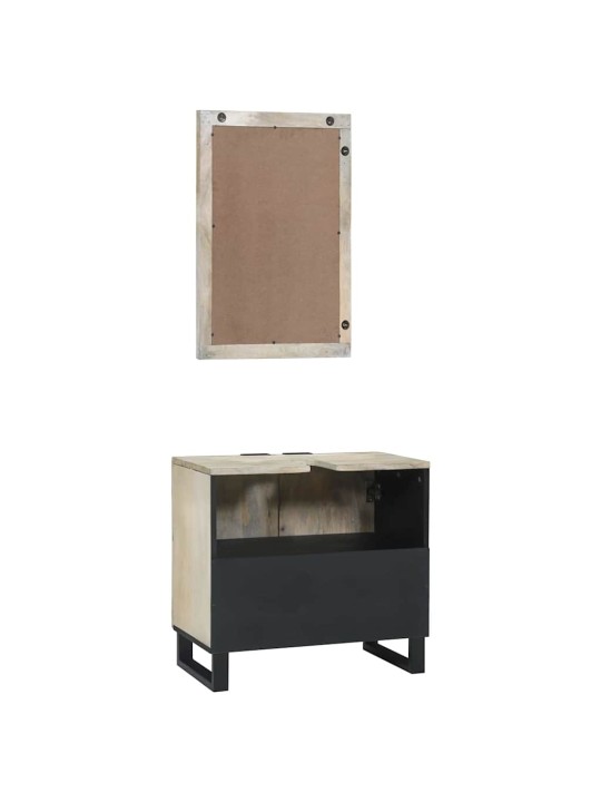 Vannitoa mööblikomplekt riiuliga uksega 2 tk valge 62 x 33 x 58 cm