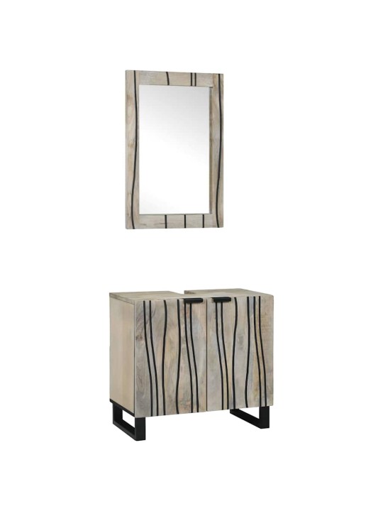 Vannitoa mööblikomplekt riiuliga uksega 2 tk valge 62 x 33 x 58 cm