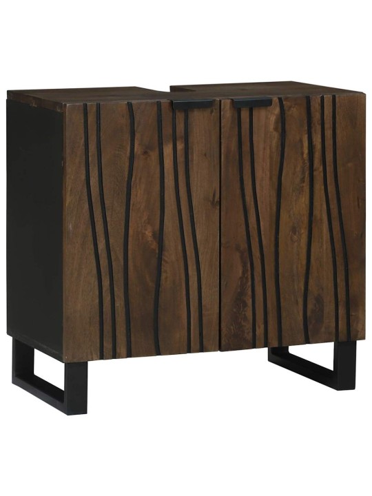 Vannitoa mööblikomplekt riiuliga 2 tk pähklipruun 62 x 33 x 58 cm