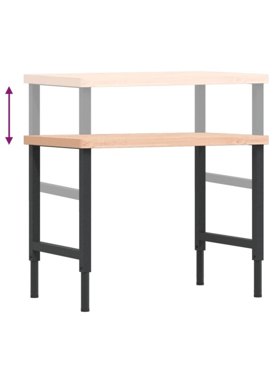 Töölaud, 100 x 60 x (73-99,5) cm, pöök, ristkülikukujuline