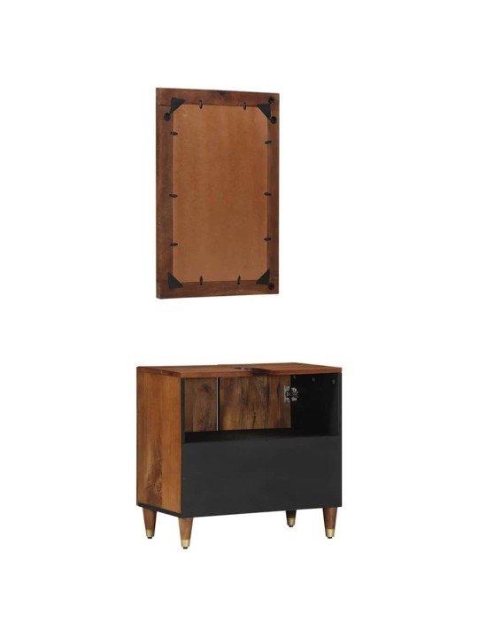 Vannitoa mööbli komplekt 2 tk pruun 62 x 33 x 58 cm mangopuit