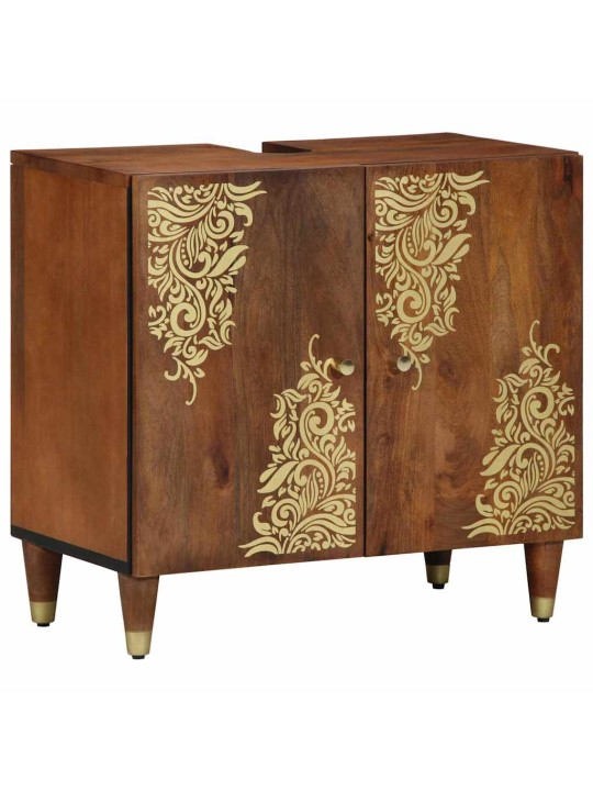 Vannitoa mööbli komplekt 3 tk pruun 62 x 33 x 58 cm mangopuit