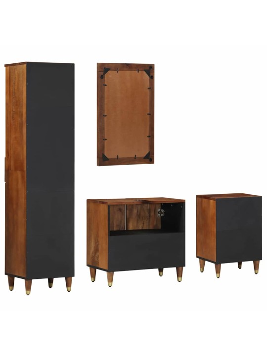 Vannitoa mööbli komplekt 4 tk pruun 62 x 33 x 58 cm mangopuit