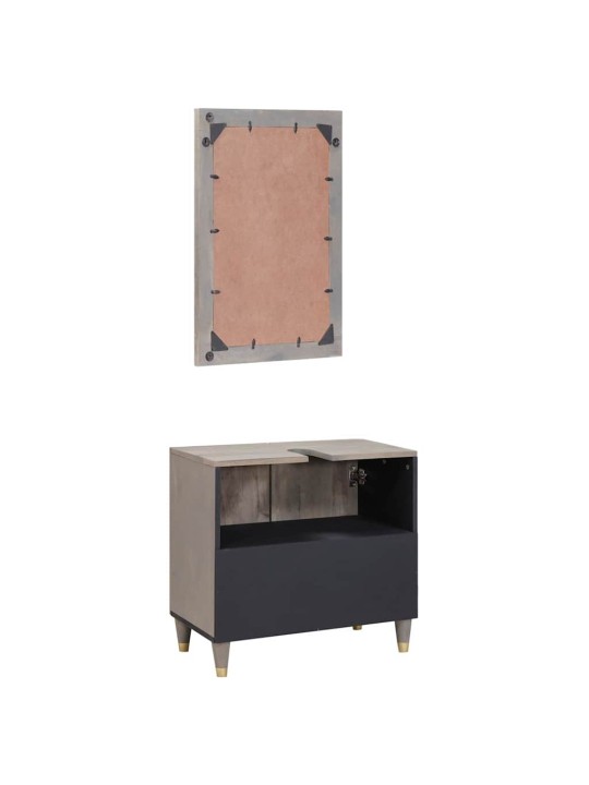 Vannitoa mööbleset ladustamisega 2 tk hall 62 x 33 x 58 cm