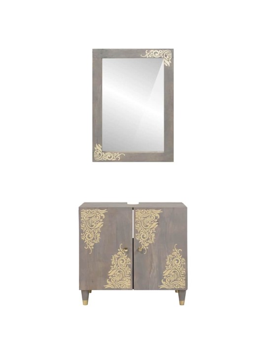 Vannitoa mööbleset ladustamisega 2 tk hall 62 x 33 x 58 cm