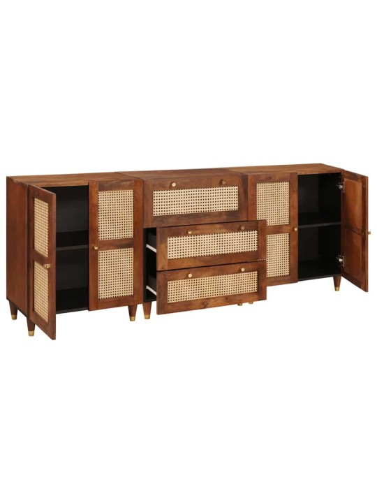 Kappide komplekt 3 tk pruun 180 x 33 x 75 cm mangopuit