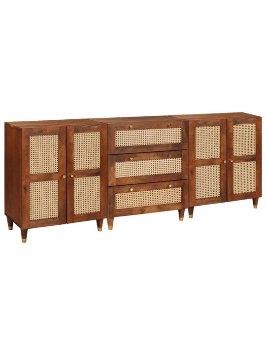 Kappide komplekt 3 tk pruun 180 x 33 x 75 cm mangopuit