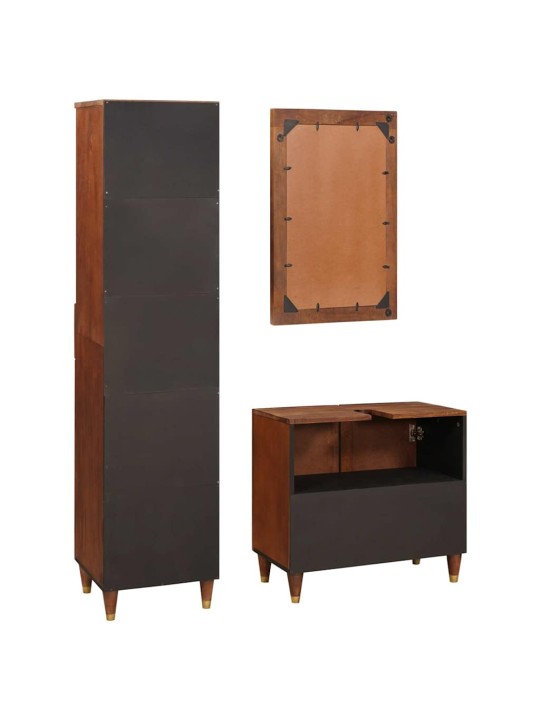 Vannitoa mööbel sahtliga 3 tk 38 x 33 x 160 cm tugev mango puu