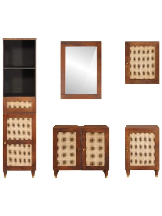 Vannitoa mööbel 5 tk 38 x 33 x 160 cm tammepuit, töödeldud puit