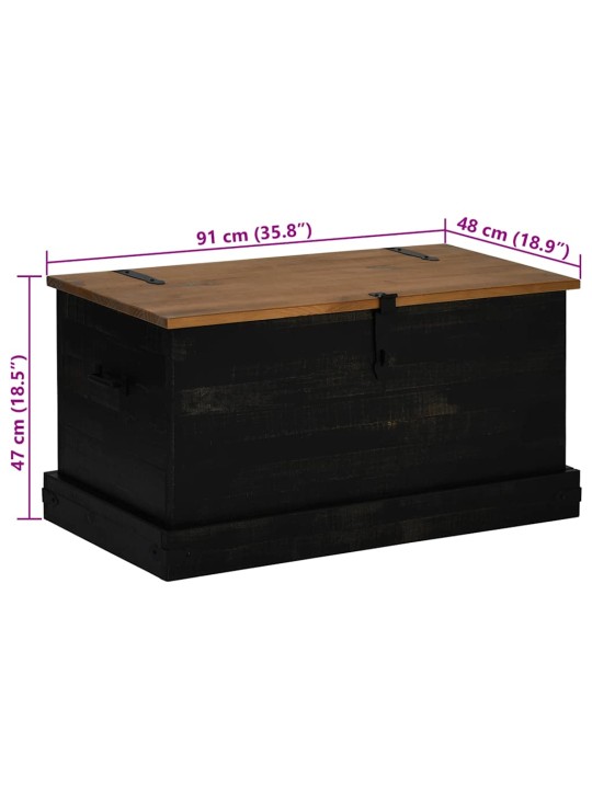 HOIUKAST HALDEN MUST 91X48X47 CM TÄISPUIDUST MÄND