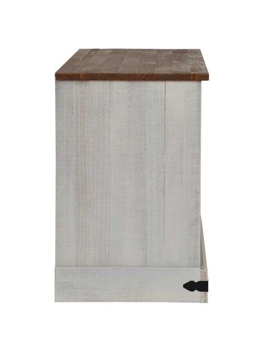 TELERIKAPP HALDEN LÜKANDUKSEGA VALGE 110X40X60 CM TÄISPUIDUST