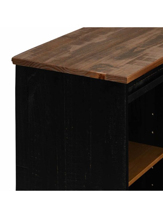 PUHVETKAPP HALDEN LÜKANDUKSEGA MUST 80X40X80 CM TÄISPUIT