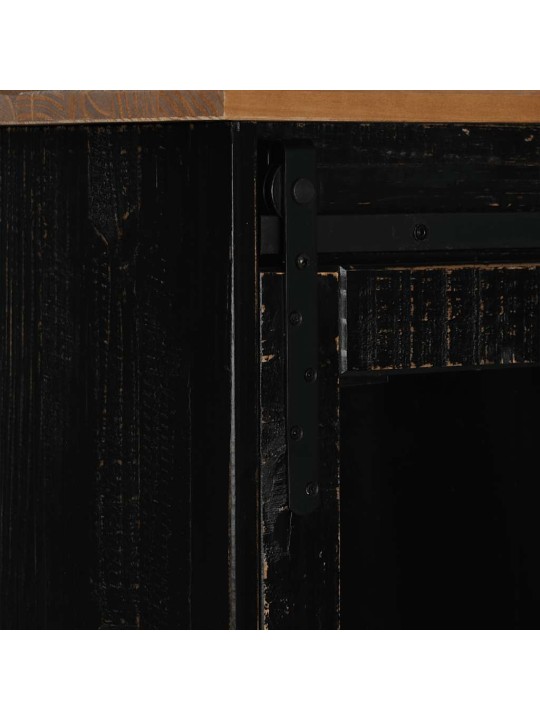 PUHVETKAPP HALDEN 2 LÜKANDUKSED MUST 112X40X80 CM TÄISPUIT