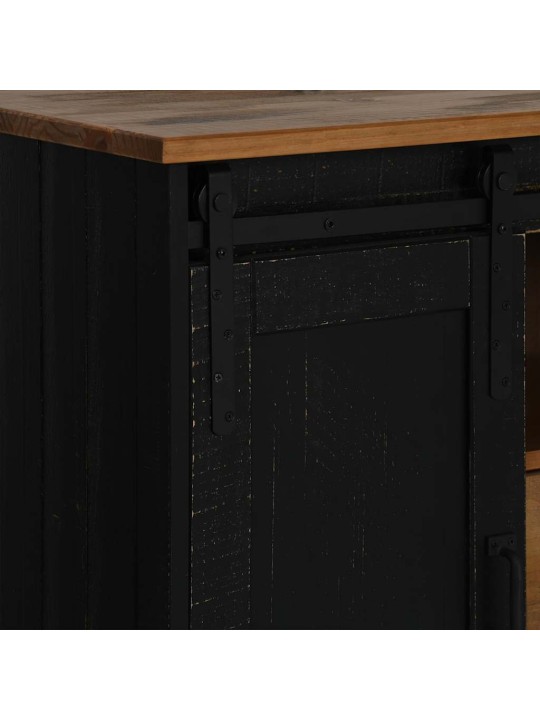 PUHVETKAPP HALDEN 2 LÜKANDUKSED MUST 112X40X80 CM TÄISPUIT