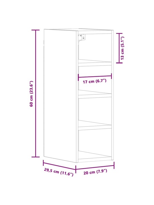 RIPPKAPP “RIGA” PRUUN TAMM 20X29,5X60 CM ENGINEERED WOOD