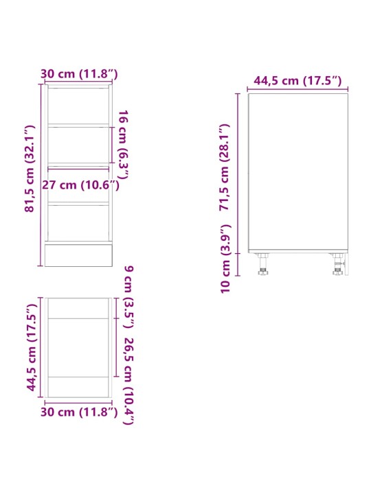 ALUMINE KAPP “RIGA” ARTISAN TAMM 30X44,5X81,5 CM EHITUSPUIT