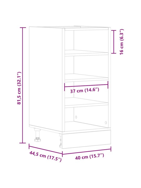 ALUMINE KAPP “RIGA” SUITSUTAMM 40X44,5X81,5 CM EHITUSPUIT