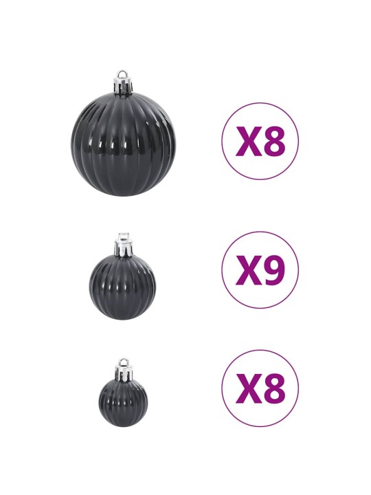 JÕULUKAUNISTUSED 100 TK MUST Ø3/4/6 CM