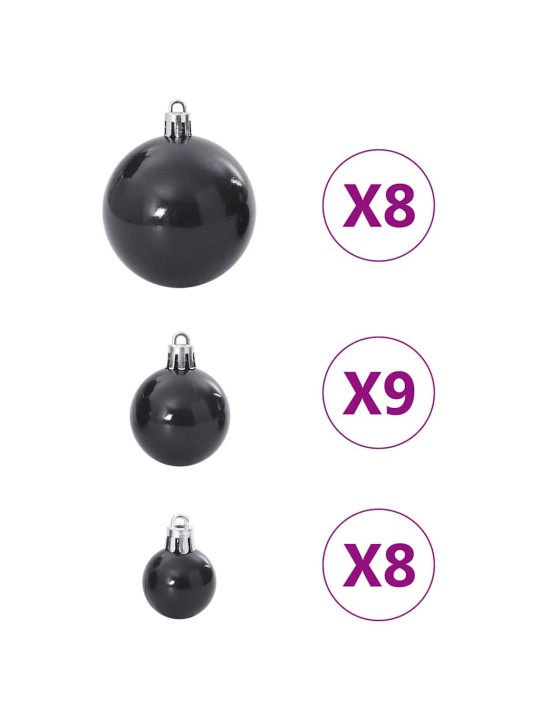 JÕULUKAUNISTUSED 100 TK MUST Ø3/4/6 CM