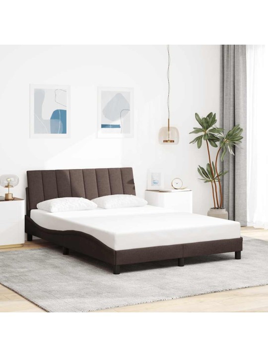 Voodiraam ilma madratsita tumepruun 120x200 cm kangas