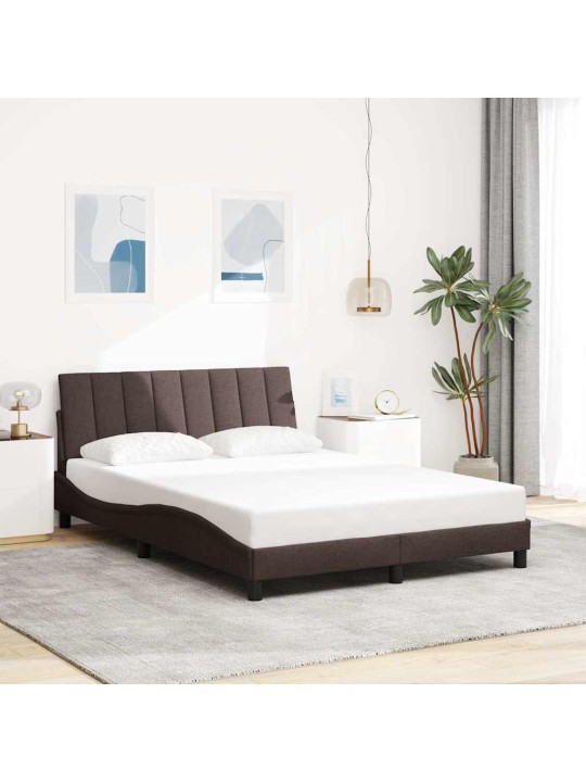 Voodiraam ilma madratsita tumepruun 120x200 cm kangas