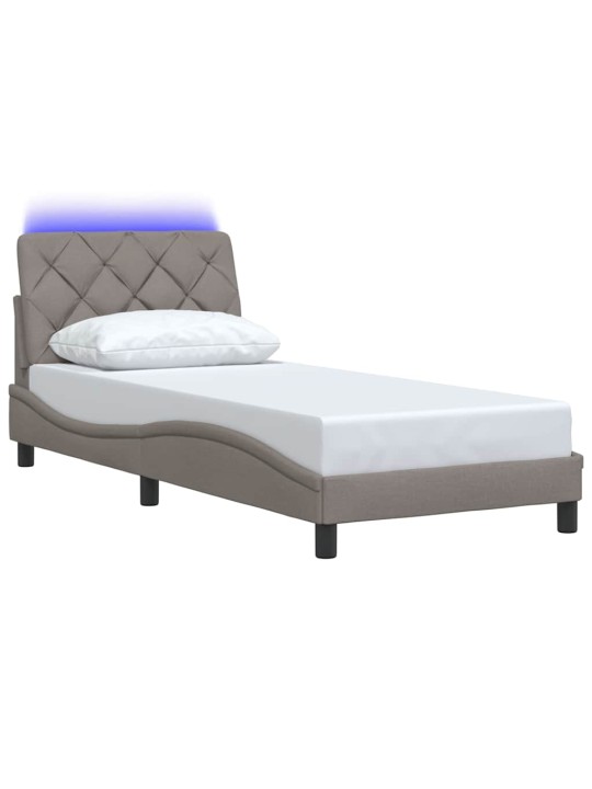 Voodiraam LED-iga ilma madratsita, 90x200cm, kangas