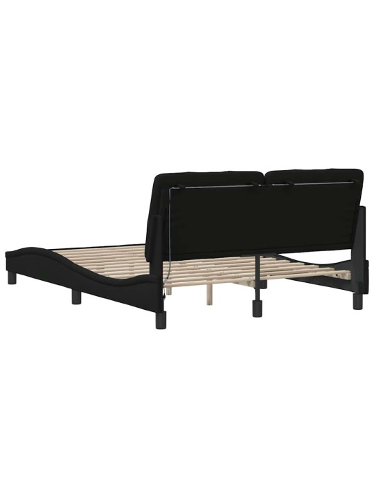 VOODIRAAM LED-IGA ILMA MADRATSITA, MUST, 140X190 CM, KANGAS