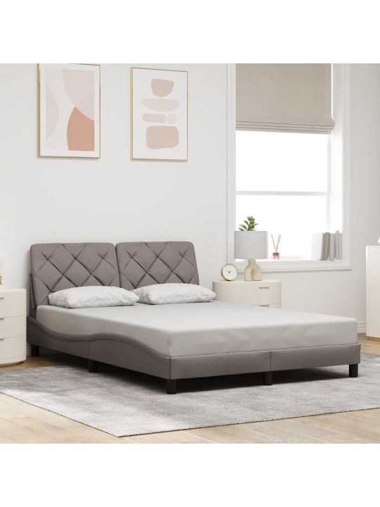 Voodiraam led ilma madratsita, pruunikashall, 140x190cm, kangas