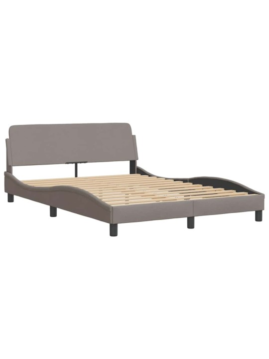 Voodiraam led ilma madratsita, pruunikashall, 140x190cm, kangas