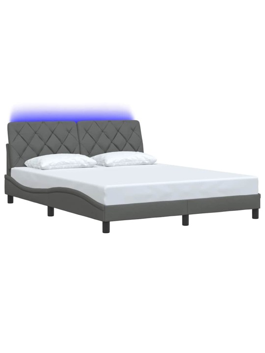 Voodiraam LED-iga ilma madratsita, 160x200 cm, kangas