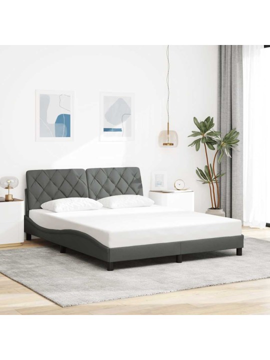 Voodiraam LED-iga ilma madratsita, 160x200 cm, kangas