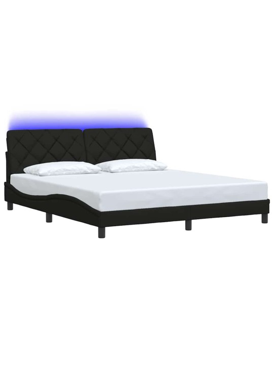 VOODIRAAM LED-IGA ILMA MADRATSITA, MUST, 180X200 CM, KANGAS