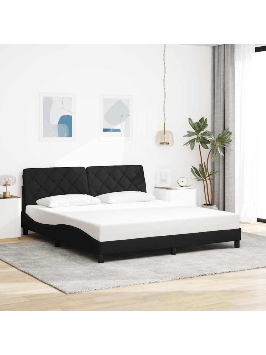 VOODIRAAM LED-IGA ILMA MADRATSITA, MUST, 180X200 CM, KANGAS