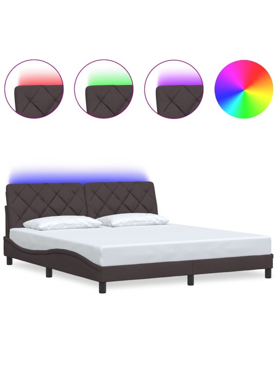 Voodiraam LED-iga ilma madratsita, 180x200 cm, kangas