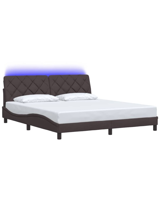 Voodiraam LED-iga ilma madratsita, 180x200 cm, kangas