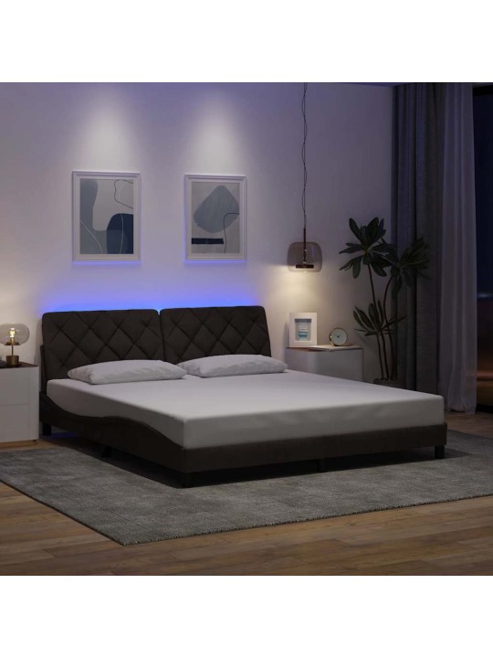 Voodiraam LED-iga ilma madratsita, 180x200 cm, kangas