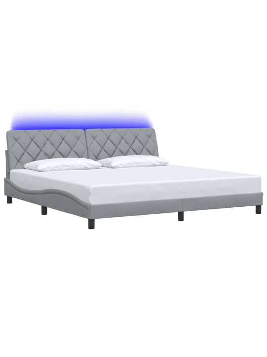 Voodiraam LED-iga ilma madratsita, 200 x 200 cm, kangas