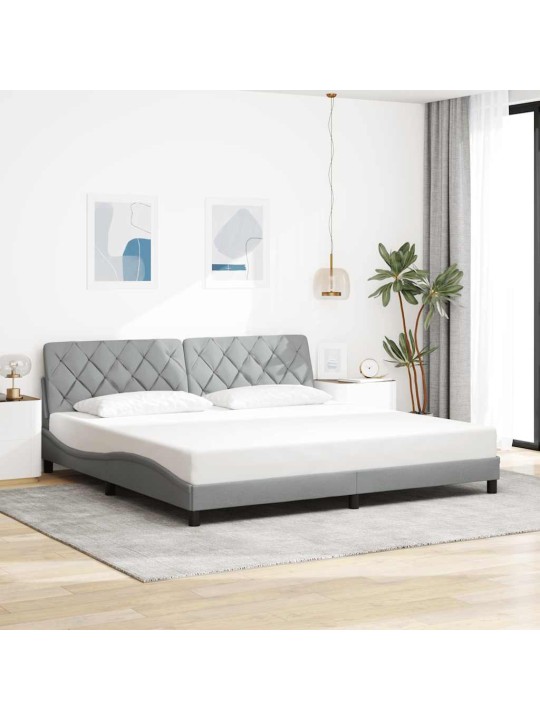 Voodiraam LED-iga ilma madratsita, 200 x 200 cm, kangas