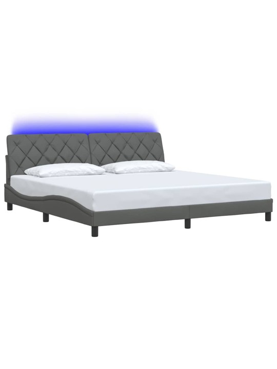 Voodiraam LED-iga ilma madratsita, 200 x 200 cm, kangas