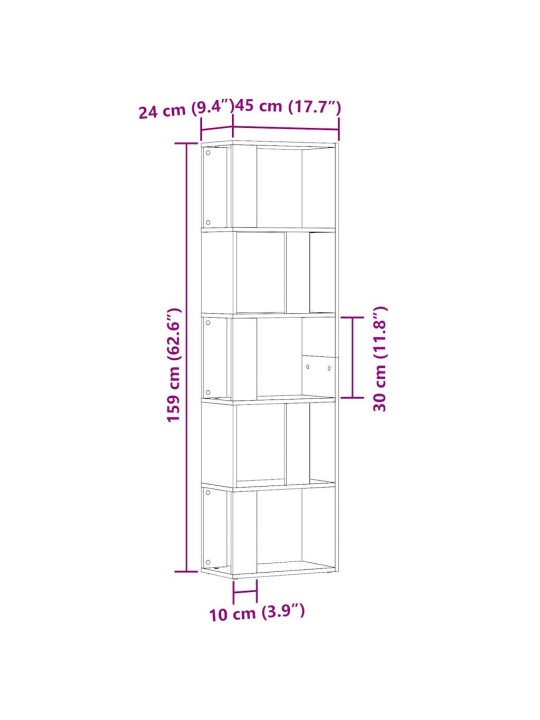 RAAMATUKAPP VANA PUIT 45X24X159 CM ENGINEERED WOOD