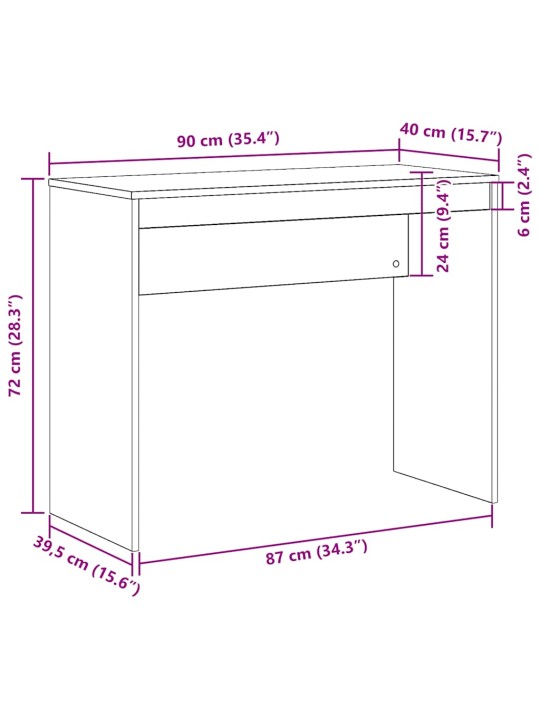 KIRJUTUSLAUD OLD WOOD 90X40X72 CM ENGINEERED WOOD