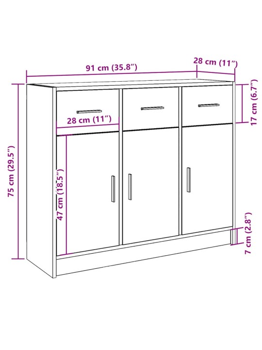 PUHVETKAPP OLD WOOD 91X28X75 CM ENGINEERED WOOD