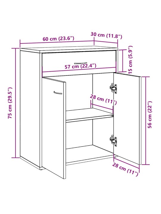 PUHVETKAPP OLD WOOD 60X30X75 CM ENGINEERED WOOD