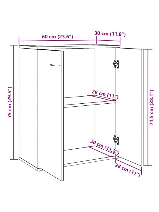 PUHVETKAPP OLD WOOD 60X30X75 CM ENGINEERED WOOD