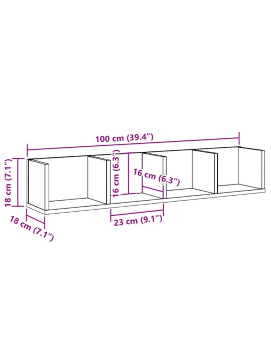 CD SEINARIIUL VANA PUIT 100X18X18 CM ENGINEERED WOOD