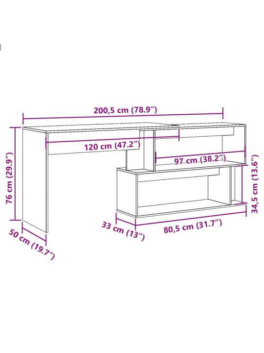 NURGALAUD VANA PUIT 200,5X50X76 CM ENGINEERED WOOD
