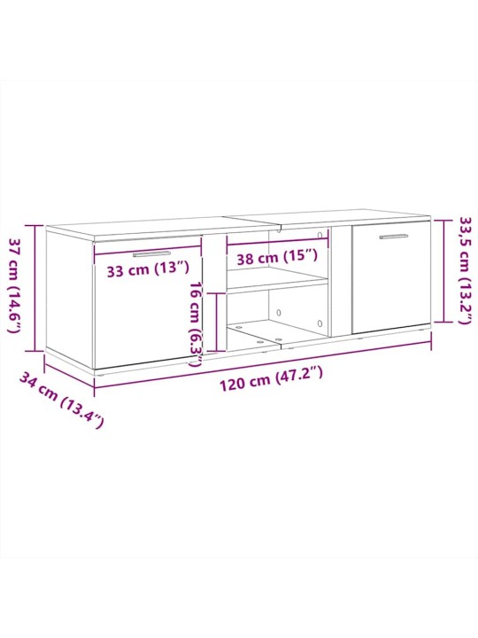 TELERIKAPP ARTISAN OAK 120X34X37 CM ENGINEERED WOOD