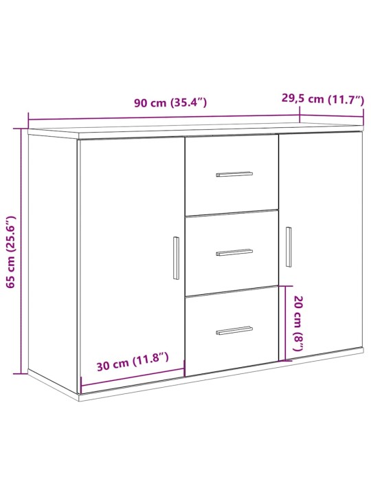 PUHVETKAPP ARTISAN OAK 90X29,5X65 CM ENGINEERED WOOD
