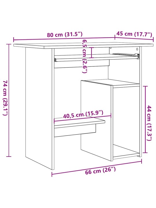KIRJUTUSLAUD OLD WOOD 80X45X74 CM ENGINEERED WOOD