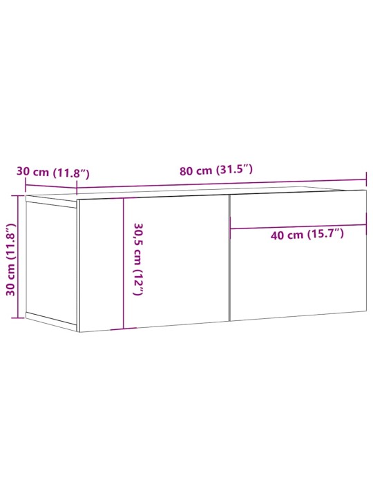 SEINALE PAIGALDATAV TELERIKAPP ARTISAN TAMM 80X30X30 CM